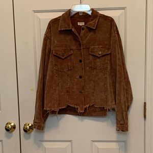 POL Brown Corduroy Jean Jacket